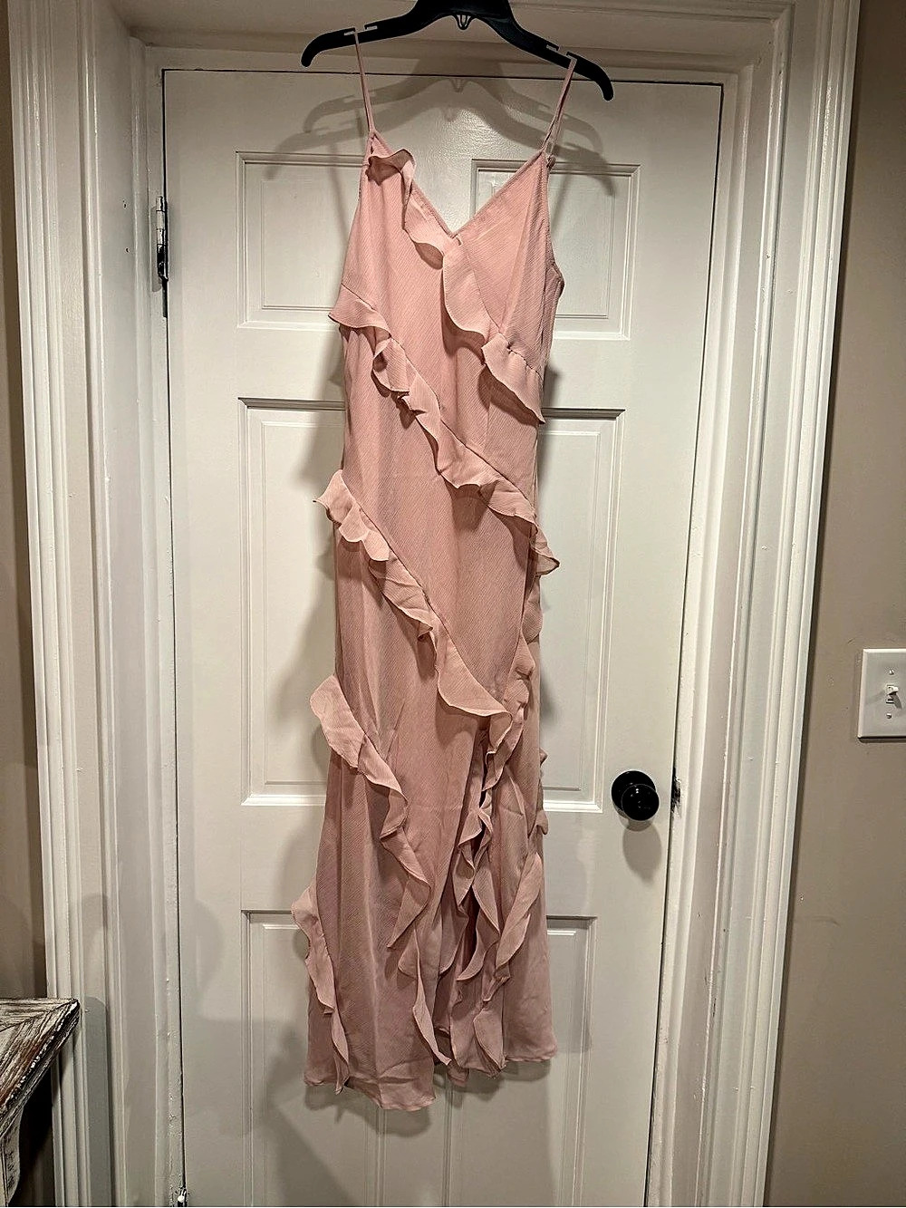 a new day Pink Ruffle Maxi Dress Size XS